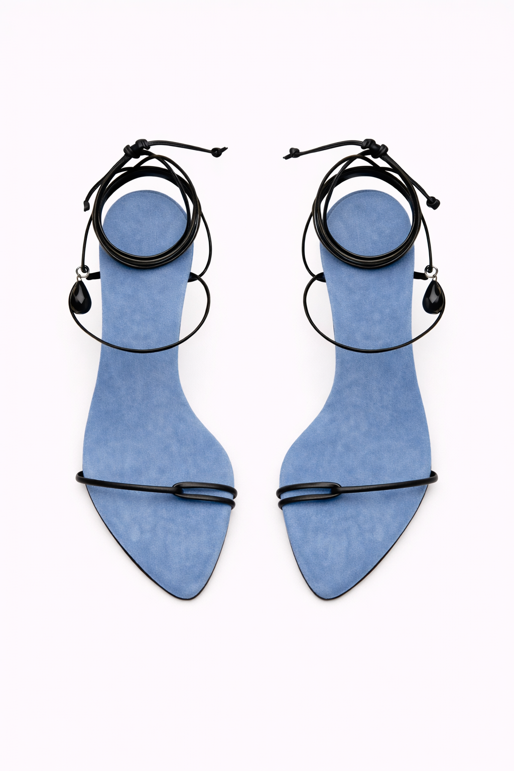 Claire Bleu Ciel Lace Up - Onyx Crystal