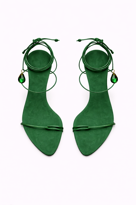 Claire Verte Lace Up - Emerald Crystal