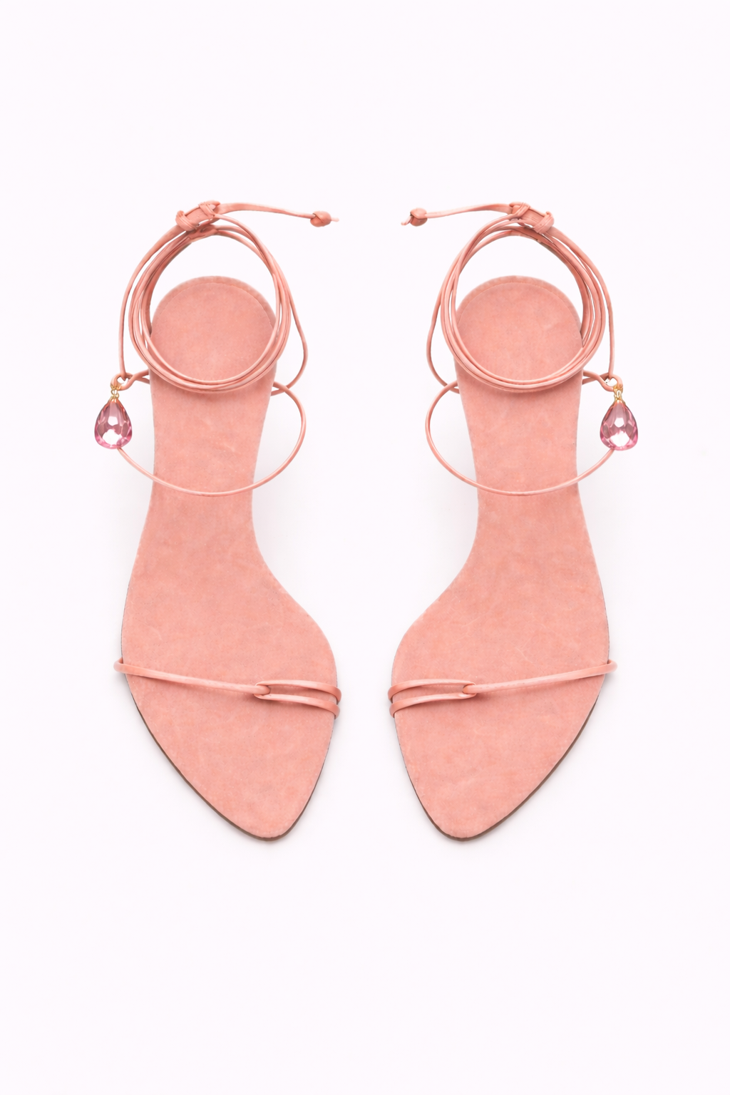 Claire Rosé Lace Up - Rose Quartz Crystal