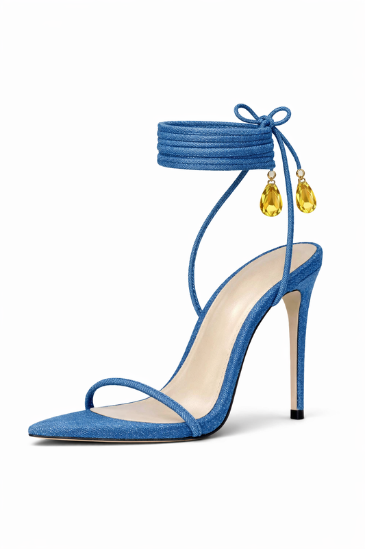 Solène Bleu Ciel Sandal - Citrine